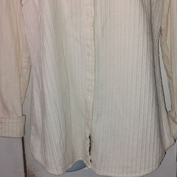 Croft & Barrow  soft  cream corduroy button down shirt Sz S - Picture 2 of 6